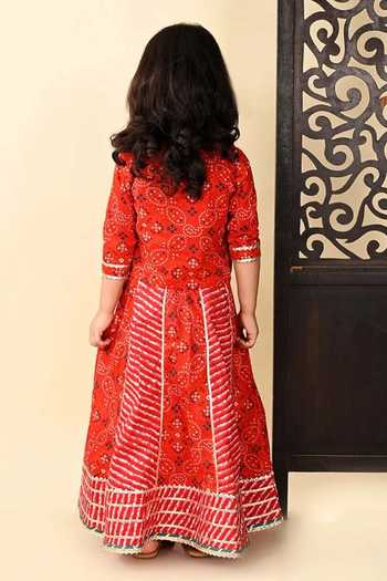 Jhambthreads Bandhani Pattern Top & Lehenga Set 