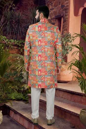 Jhambthreads Embroidered Silk Kurta & Pant Set 