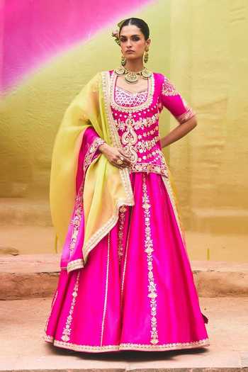 Vinita Bhansali Gulara Rajputi Embroidered Kurta Lehenga Set 