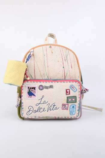 CHOOSE KIND Multi Color Dugong Stamps And Stories Backpack Online at Aza Fashions CHOOSE KIND_Multi Color Dugong Stamps And Stories Backpack _Online_at_Aza_Fashions