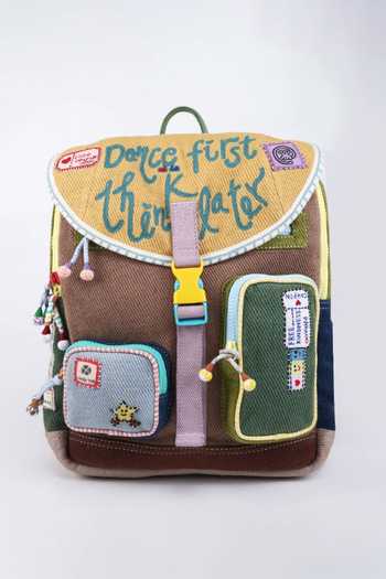 CHOOSE KIND Multi Color Chinchilla Pausepop Backpack Online at Aza Fashions CHOOSE KIND_Multi Color Chinchilla Pausepop Backpack _Online_at_Aza_Fashions