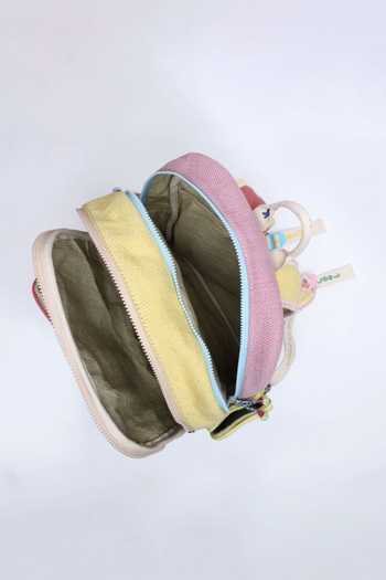 CHOOSE KIND Multi Color Chinchilla Pastel Postcards Backpack Online at Aza Fashions CHOOSE KIND_Multi Color Chinchilla Pastel Postcards Backpack _Online_at_Aza_Fashions