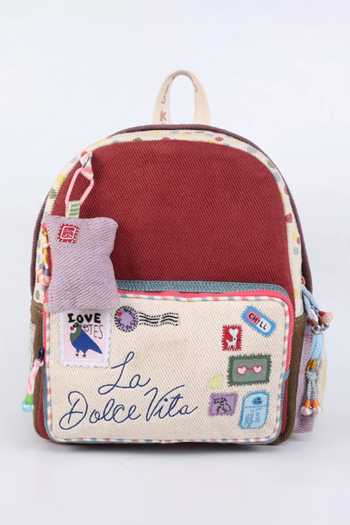Buy_CHOOSE KIND_Multi Color Dugong Love Letters And Postcard Days Backpack _Online_at_Aza_Fashions