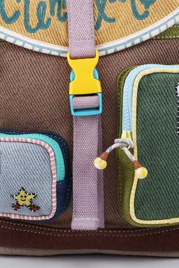 CHOOSE KIND Multi Color Chinchilla Pausepop Backpack at Aza Fashions CHOOSE KIND_Multi Color Chinchilla Pausepop Backpack _at_Aza_Fashions