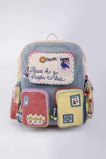 Buy_CHOOSE KIND_Multi Color Chinchilla Pastel Postcards Backpack _Online_at_Aza_Fashions
