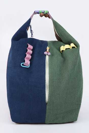 Shop CHOOSE KIND Multi Color Quaggle Patch On Backpack Online at Aza Fashions Shop_CHOOSE KIND_Multi Color Quaggle Patch On Backpack _Online_at_Aza_Fashions