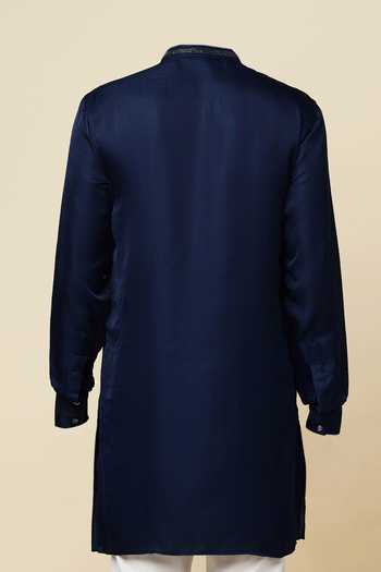 SPRING BREAK Embroidered Placket Kurta For Kids