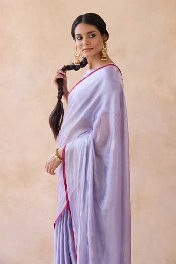 Shop_Amaara_Lilac Tissue Handloom Saree With Running Blouse _Online_at_Aza_Fashions