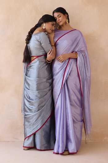 Shop_Amaara_Lilac Tissue Handloom Saree With Running Blouse 