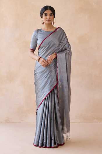 Amaara Sheesham Tissue Handloom Saree With Running Blouse 