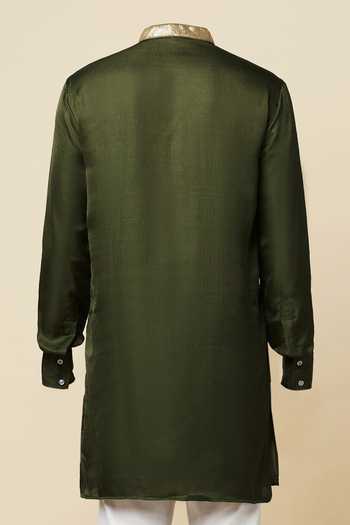 SPRING BREAK Embroidered Placket Kurta For Kids
