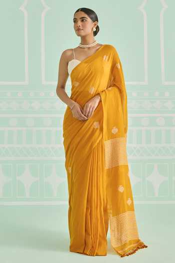 Amaara Marigold Yellow Saree With Running Blouse 