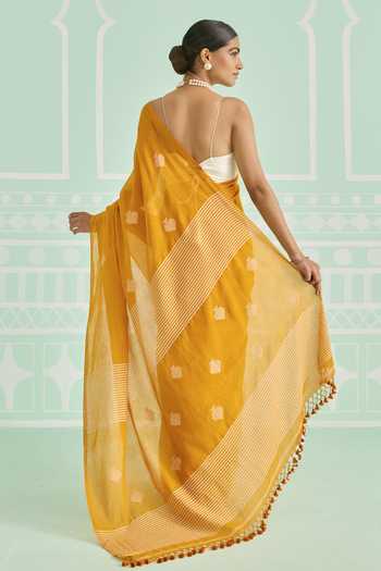 Amaara Marigold Yellow Saree With Running Blouse 