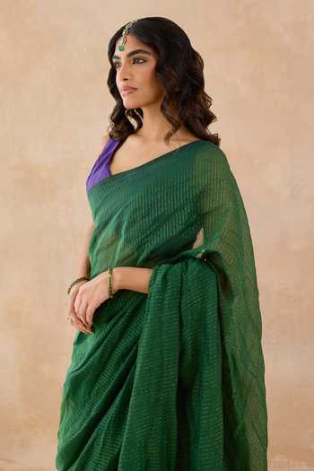 Buy Amaara Emerald Green Handloom Cotton Saree With Running Blouse Online at Aza Fashions Buy_Amaara_Emerald Green Handloom Cotton Saree With Running Blouse _Online_at_Aza_Fashions