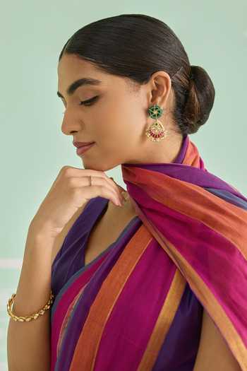 Amaara Multi Color Handloom Cotton Pink Multicolor Pure Saree With Running Blouse at Aza Fashions Amaara_Multi Color Handloom Cotton Pink Multicolor Pure Saree With Running Blouse _at_Aza_Fashions