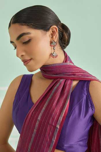 Buy_Amaara_Pink Handloom Cotton Pure Saree With Running Blouse _Online_at_Aza_Fashions