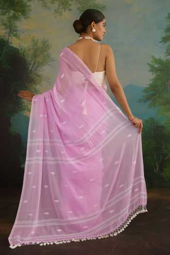 Amaara Pastel Pink Cotton Saree With Running Blouse 