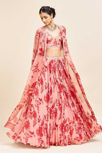 Issa Studio By Chetana & Swathi Vidha Printed Lehenga Set With Cape 