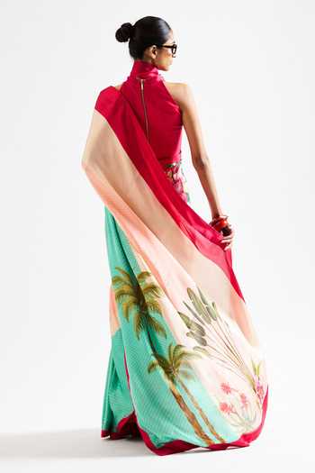 Issa Studio By Chetana & Swathi Larisa Floral Print Saree With Blouse
