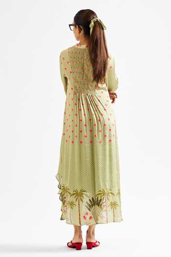 Issa Studio By Chetana & Swathi Nancy Botanic Print Asymmetric Dress Set 