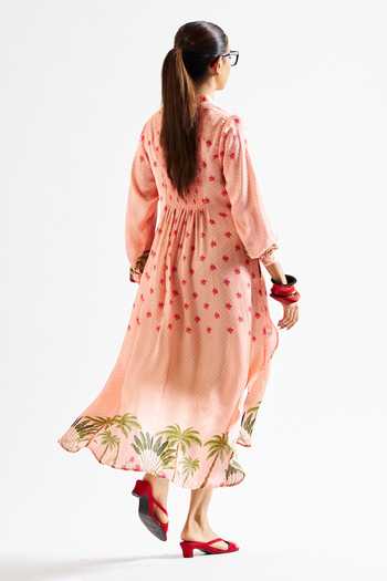 Issa Studio By Chetana & Swathi Nancy Botanic Pattern Asymmetric Dress 