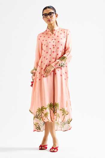 Issa Studio By Chetana & Swathi Nancy Botanic Pattern Asymmetric Dress 
