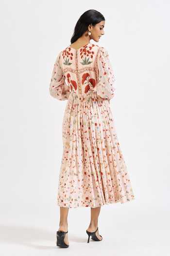 Issa Studio By Chetana & Swathi Cherrie Printed Dress with Dupatta