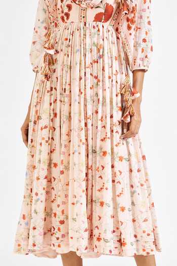 Issa Studio By Chetana & Swathi Multi Color Cotton, Muslin Cherrie Printed Dress With Dupatta at Aza Fashions Issa Studio By Chetana & Swathi_Multi Color Cotton, Muslin Cherrie Printed Dress With Dupatta _at_Aza_Fashions