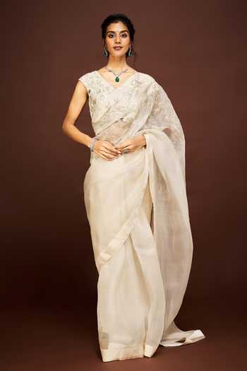 Issa Studio By Chetana & Swathi Sama Embroidered Saree With Blouse 