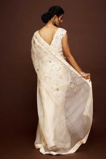 Issa Studio By Chetana & Swathi Sama Embroidered Saree With Blouse 