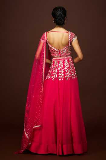 Issa Studio By Chetana & Swathi Idaya Floral Embroidered Blouse Lehenga Set 