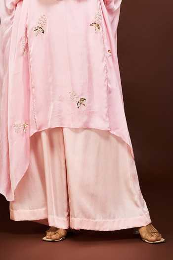 Buy Issa Studio By Chetana & Swathi Peach Organza, Satin V-neck, Yes Nirva Embroidered Kaftan And Dhoti Skirt Set Online at Aza Fashions Buy_Issa Studio By Chetana & Swathi_Peach Organza, Satin V-neck, Yes Nirva Embroidered Kaftan And Dhoti Skirt Set _Online_at_Aza_Fashions