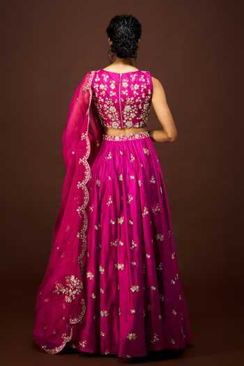 Issa Studio By Chetana & Swathi Tisha Floral Embroidered Lehenga Set 