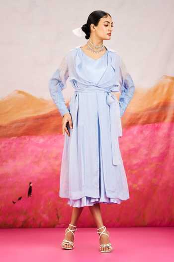 Issa Studio By Chetana & Swathi Alora Embroidered Sleeve Jacket & Dress Set 