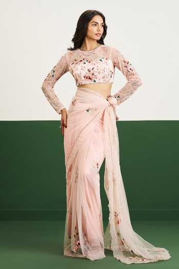 Issa Studio By Chetana & Swathi Nomi Saree With Floral Embroidered Blouse 