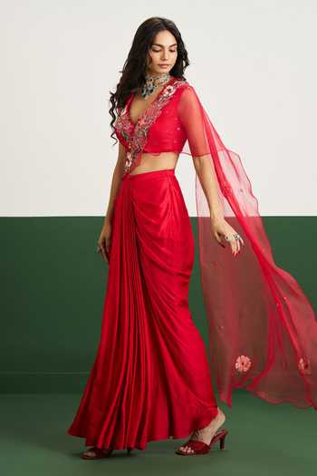 Issa Studio By Chetana & Swathi Isabel Pre-Draped Skirt Saree With Blouse 