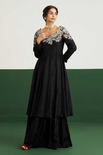 Issa Studio By Chetana & Swathi Mahira Amethyst Embroidered Yoke Anarkali 