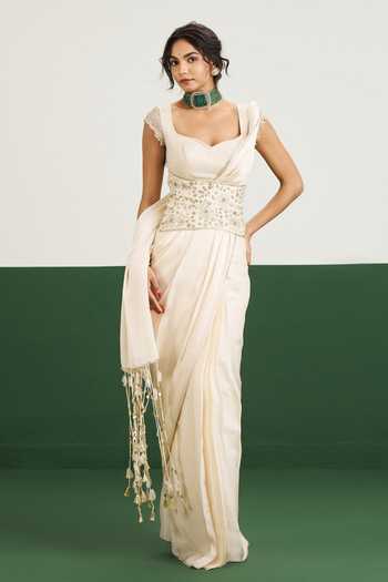 Issa Studio By Chetana & Swathi Leslie Saree Set With Embroidered Corset 