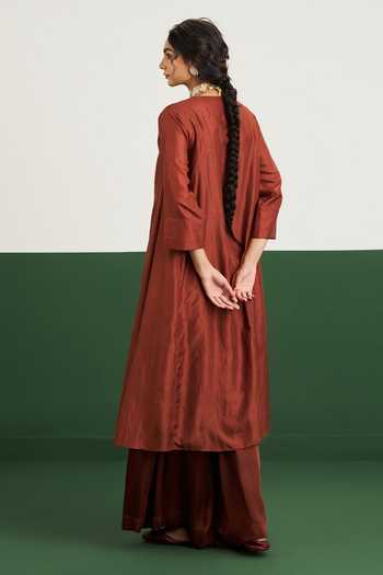 Issa Studio By Chetana & Swathi Jenna Embroidered Slit Kurta With Palazzo Set 
