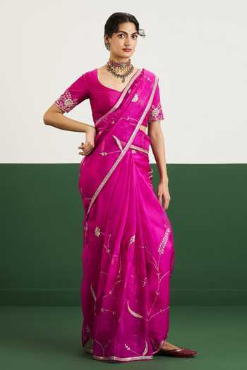 Issa Studio By Chetana & Swathi Alana Embroidered Saree With Blouse 
