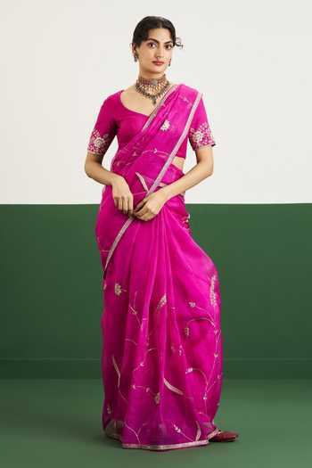 Issa Studio By Chetana & Swathi Alana Embroidered Saree With Blouse 