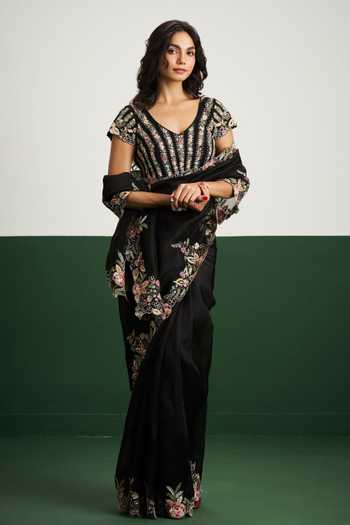 Issa Studio By Chetana & Swathi Kayla Floral Embroidered Saree With Blouse 