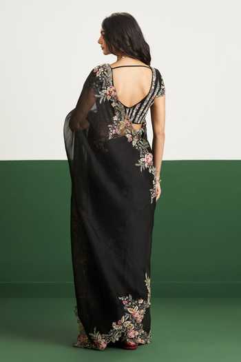 Issa Studio By Chetana & Swathi Kayla Floral Embroidered Saree With Blouse 