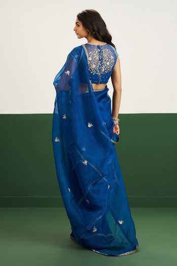 Issa Studio By Chetana & Swathi Hannah Floral Embroidered Saree With Blouse 