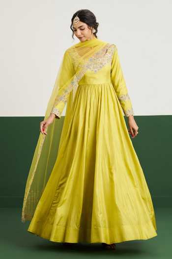 Issa Studio By Chetana & Swathi Sarah Embroidered Yoke Anarkali With Dupatta 