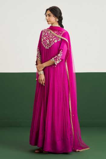 Issa Studio By Chetana & Swathi Rachel Embroidered Yoke Anarkali With Dupatta 