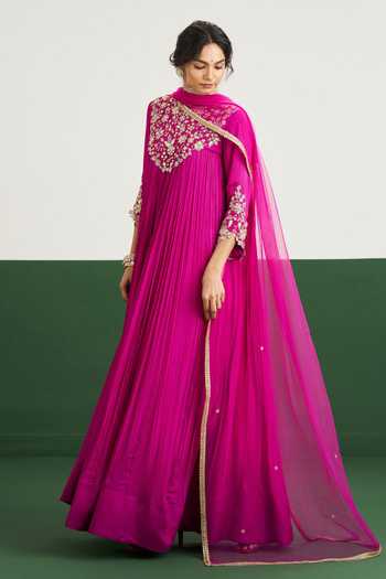 Issa Studio By Chetana & Swathi Rachel Embroidered Yoke Anarkali With Dupatta 
