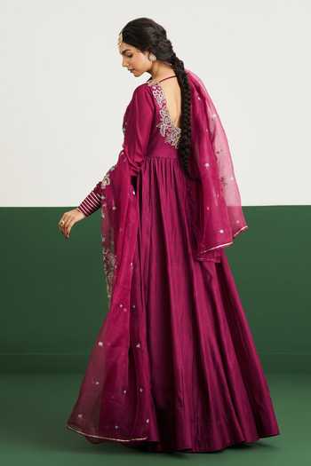 Issa Studio By Chetana & Swathi Molly Anarkali With Embroidered Dupatta 