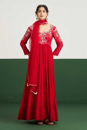 Issa Studio By Chetana & Swathi Katie Embroidered Anarkali With Dupatta 
