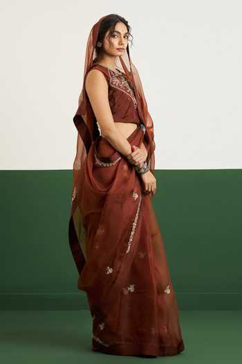 Issa Studio By Chetana & Swathi Alyssa Embroidered Saree With Blouse 